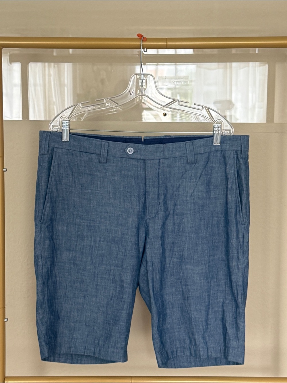 Sam Malouf Blue Chambray Men’s Shorts Size 38
